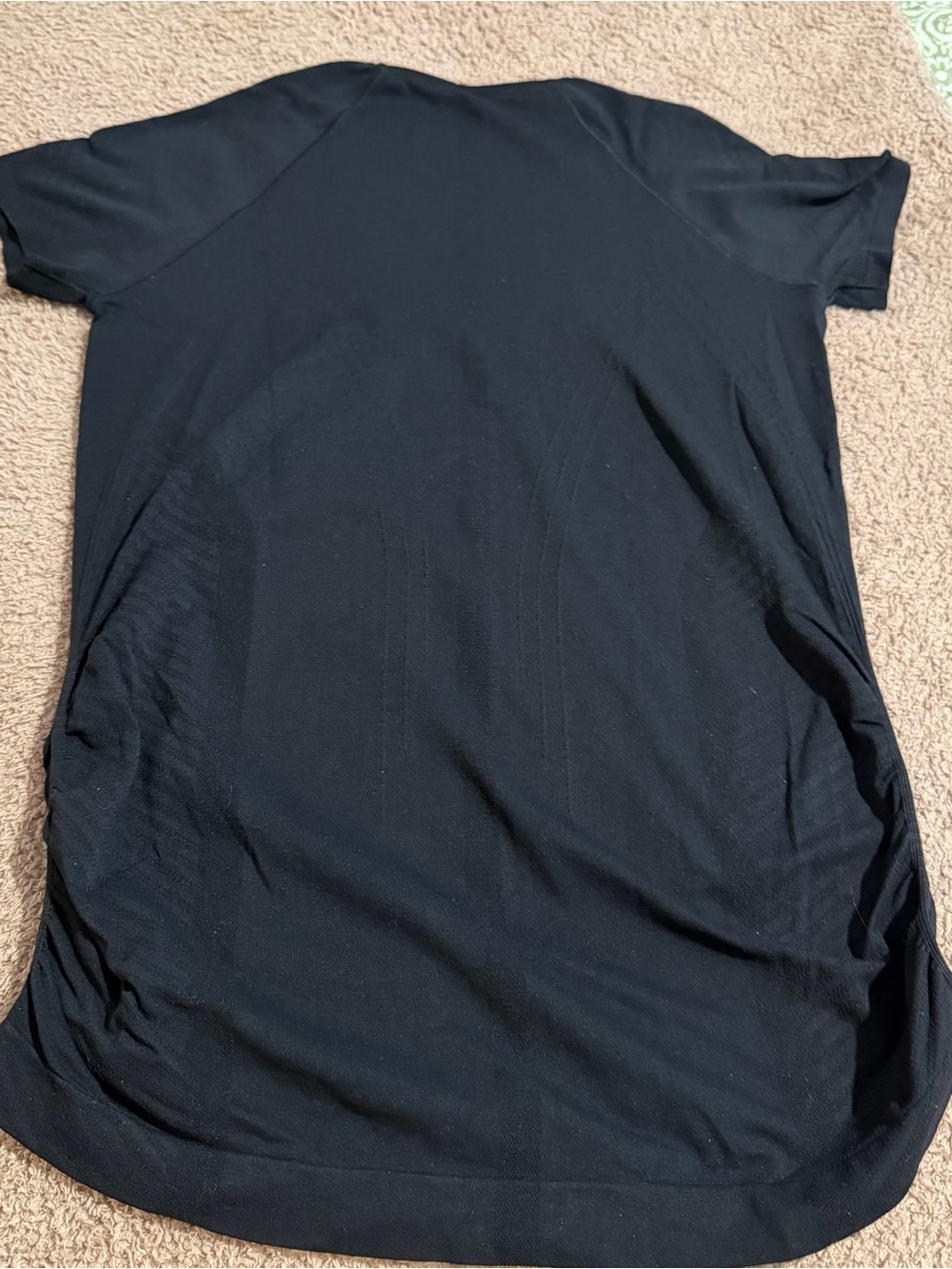 Athleta Speedlight Seamless Tee Ruched Athletic Performance Top. Color Black. M - Picture 3 of 10